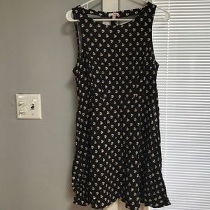 Black floral print dress